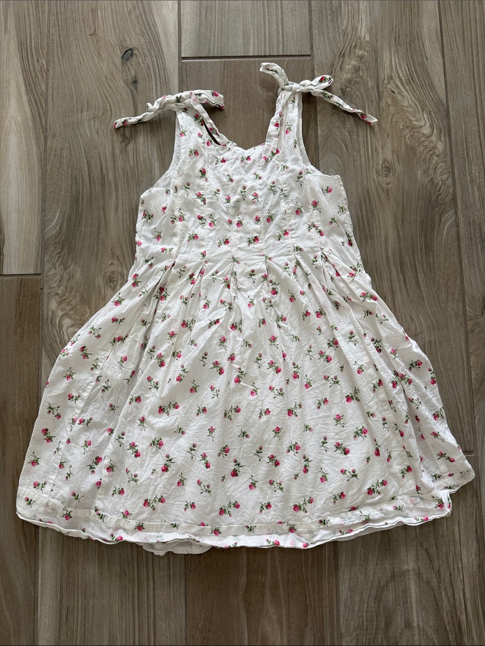 Beach Riot White Sundress with Pink Floral Print and Tie Straps